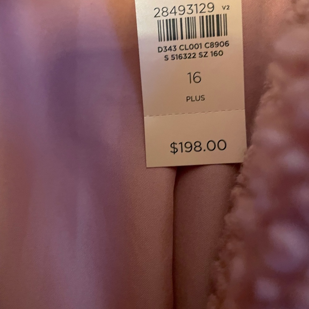 Loft Plus Size 16 Mauve Sherpa Coat - image 5